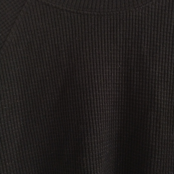 ALO Yoga Waffle Weekend Escape Mock Neck Long Sleeve Black Sweatshirt Top - Picture 8 of 11